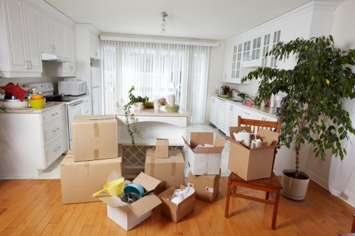 Packed furniture ready for long-term storage