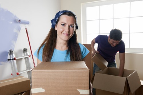 Packing and labelling office equipment for a relocation in Earlsfield