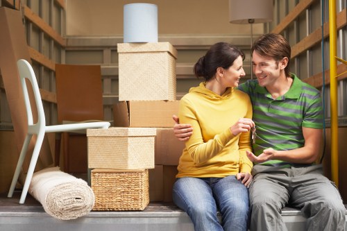 Organized moving boxes and supplies for packing services in Earlsfield