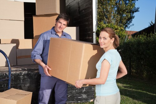 Organized boxes and moving equipment for a compact relocation