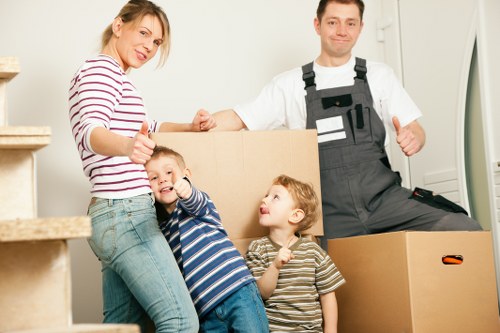 Organized boxes and wrapped belongings ready for transport